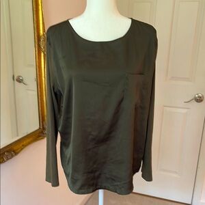 Ann Taylor Green Long Sleeve Relaxed Blouse